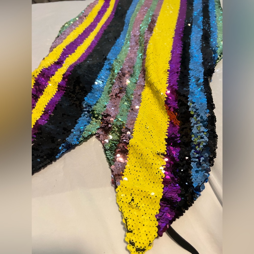 Caruso V Neck Sequins Mini Dress